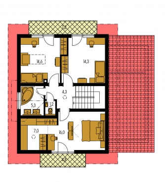 Mirror image | Floor plan of second floor - MERKUR 3